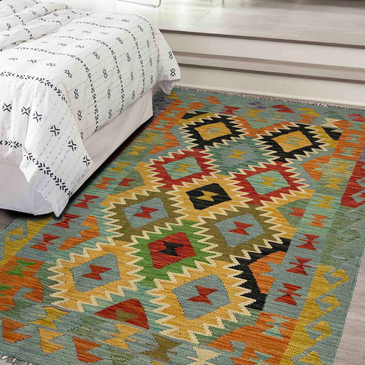 Handmade Vegetable Kelim 4' 0" x 6' 6" - No. AL952893