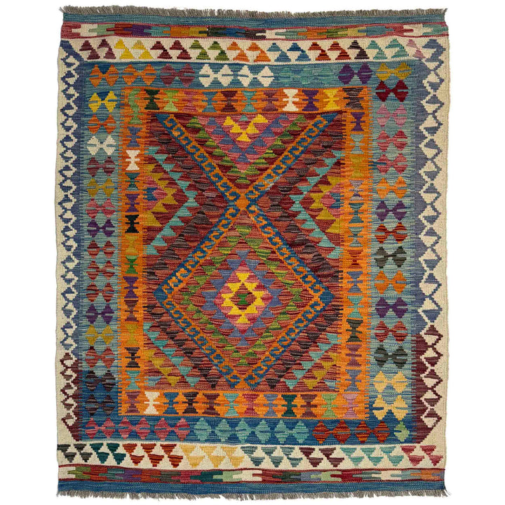 Small Size Chobi Kilim 4' 3" x 5' 5" - No. AL504668
