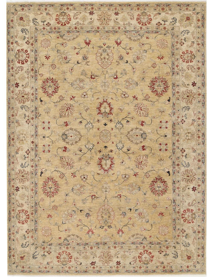 Afghan Ziegler Rug 9' 1" x 12' 6" Hand-Knotted