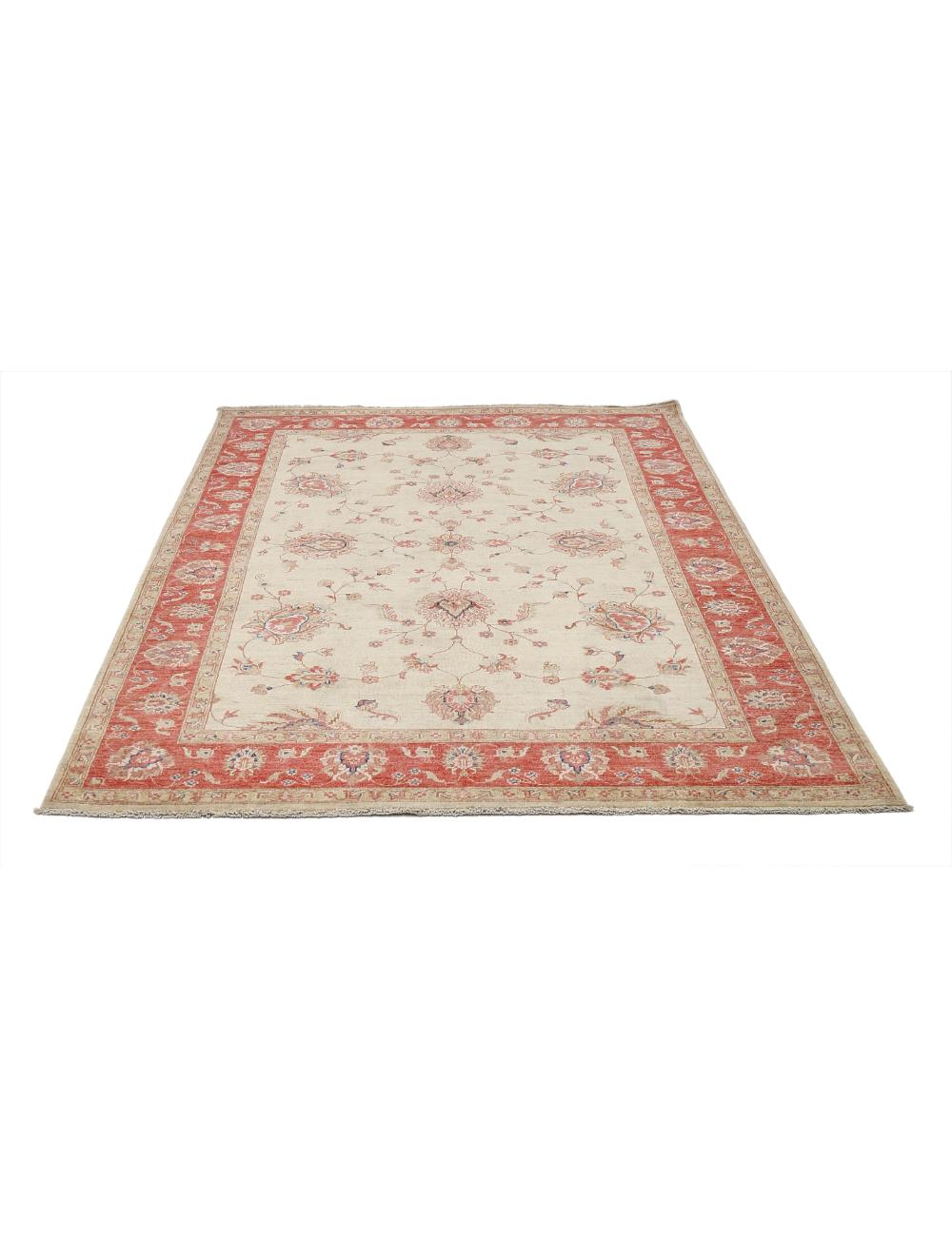 Afghan Ziegler Rug 5' 7" x 7' 11" Hand-Knotted | No. AT84917