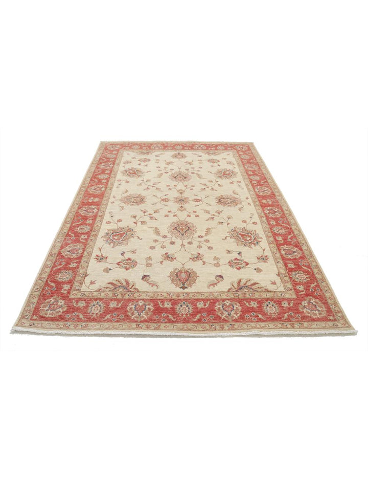 Afghan Ziegler Rug 5' 7" x 7' 11" Hand-Knotted | No. AT84917