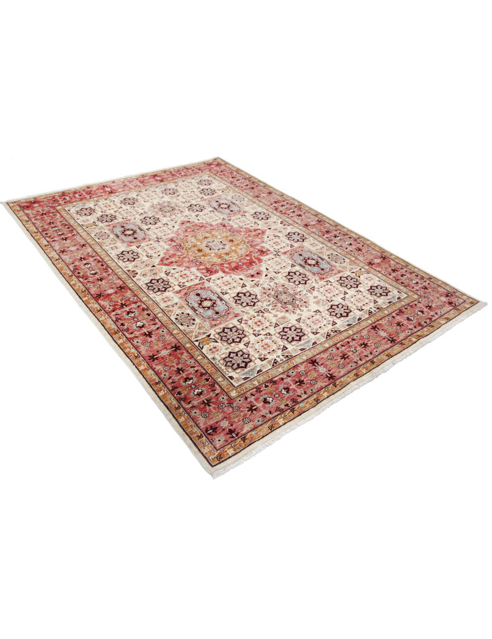 Afghan Ziegler Rug 5'7" x 7'10" Hand-Knotted | No. AT84802