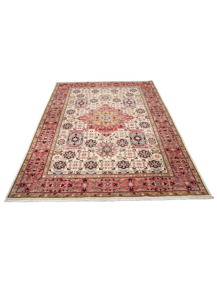 Afghan Ziegler Rug 5'7" x 7'10" Hand-Knotted | No. AT84802