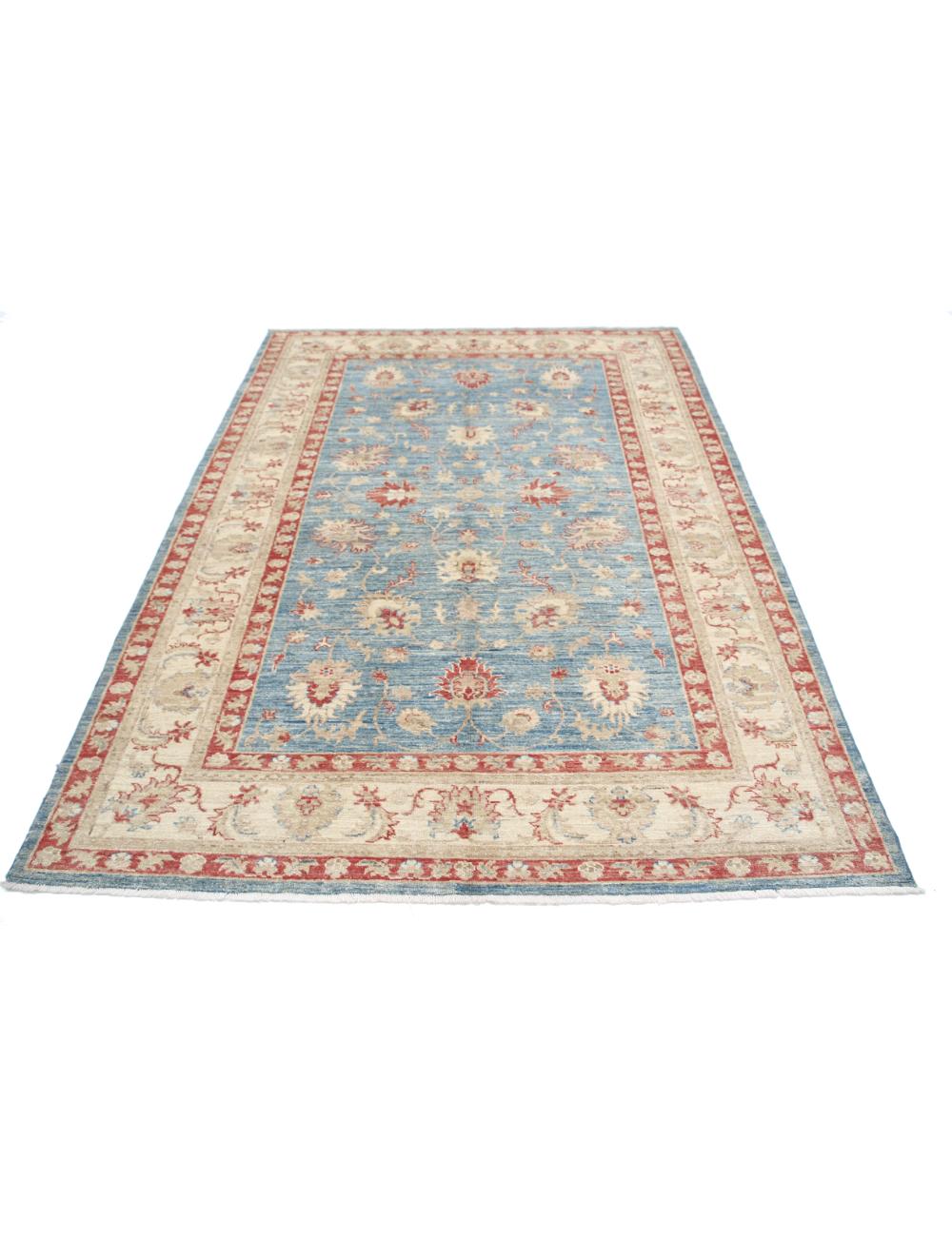 Afghan Ziegler Rug 5' 7" x 7' 10" Hand-Knotted | No. AT62789