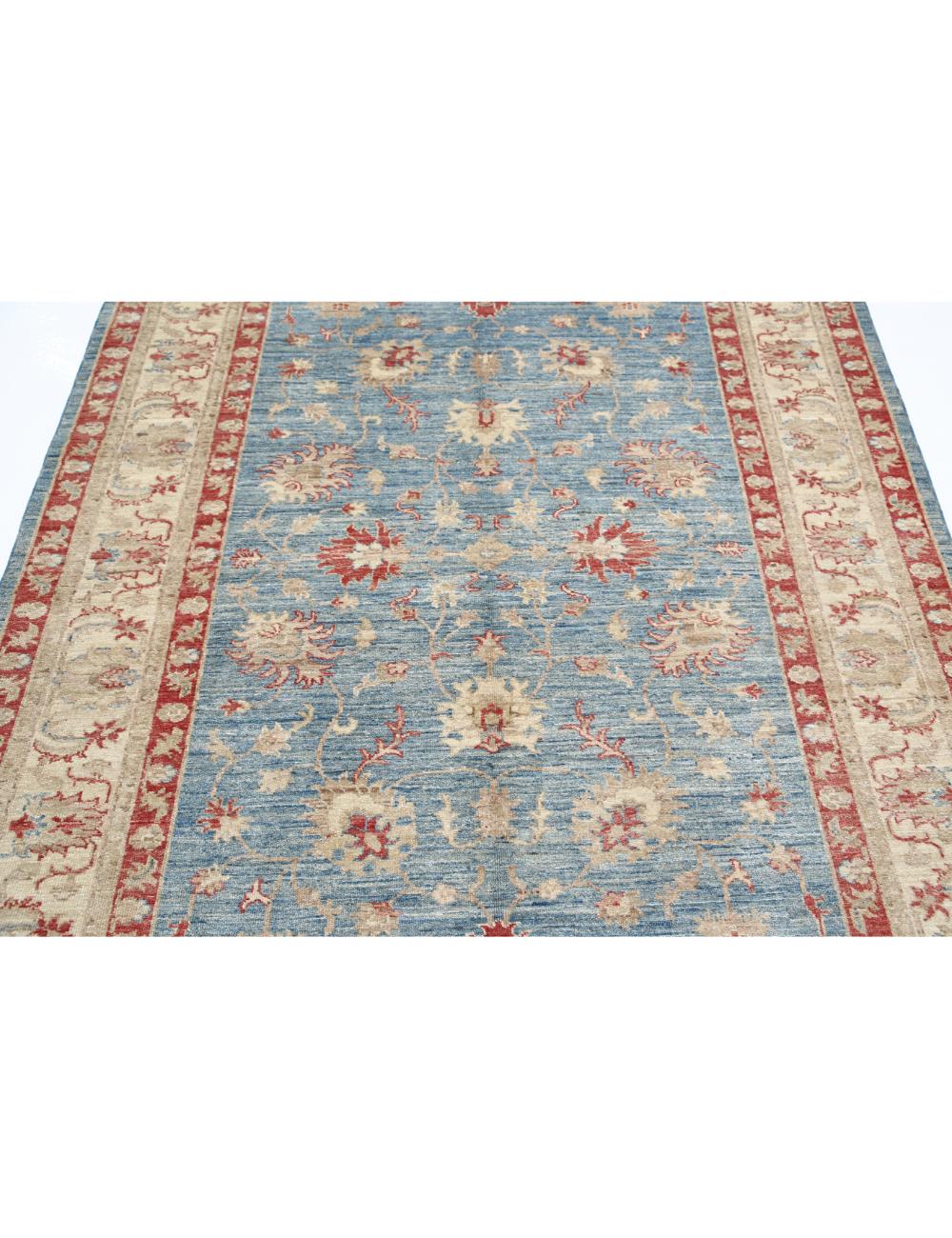Afghan Ziegler Rug 5' 7" x 7' 10" Hand-Knotted | No. AT62789