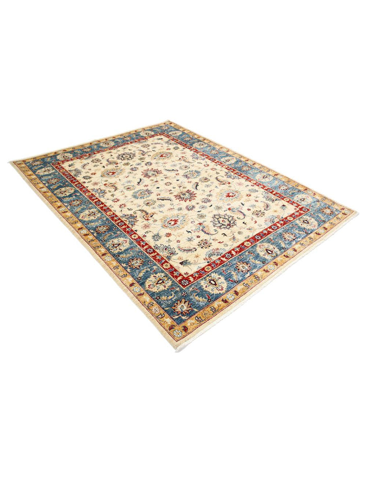 Afghan Ziegler Rug 5' 10" x 7' 6" Hand-Knotted | No. AT80460