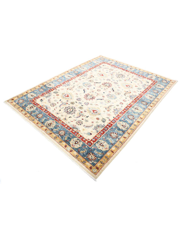 Afghan Ziegler Rug 5' 10" x 7' 6" Hand-Knotted | No. AT80460