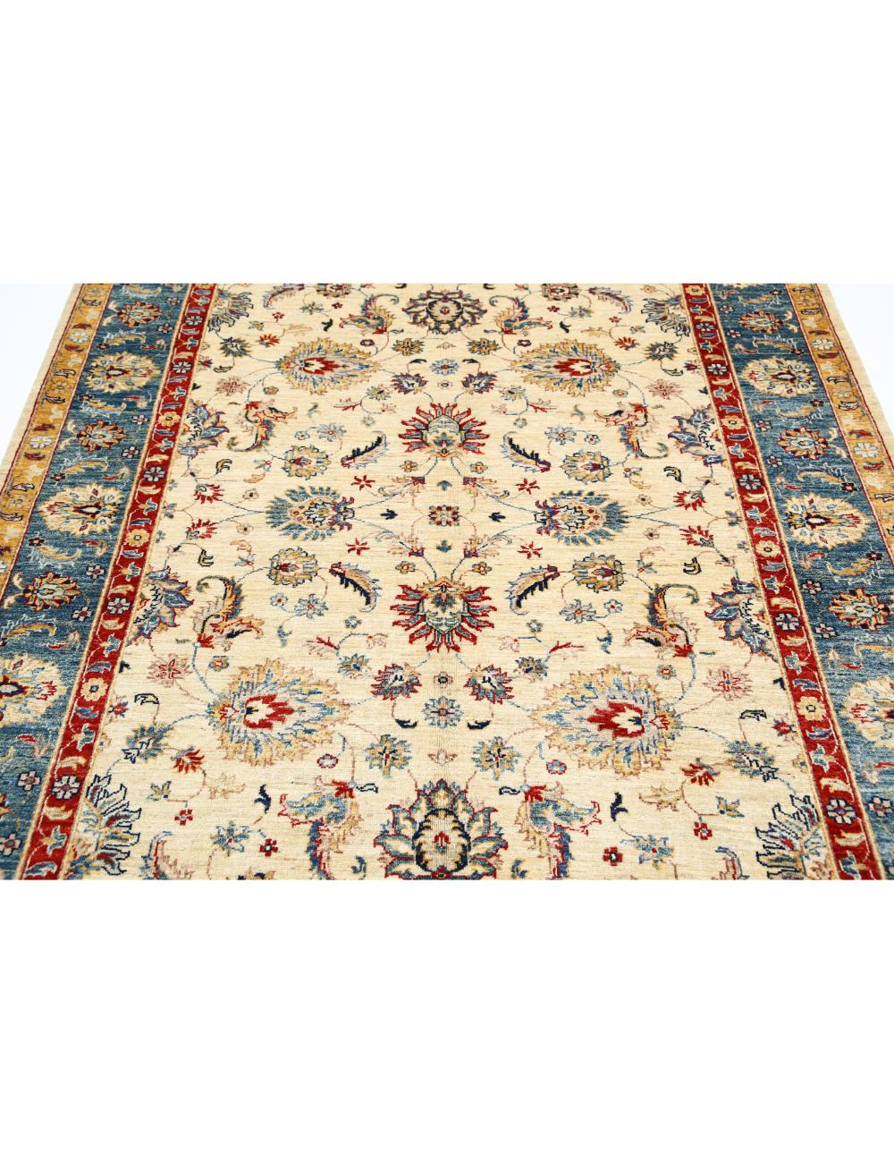 Afghan Ziegler Rug 5' 10" x 7' 6" Hand-Knotted | No. AT80460