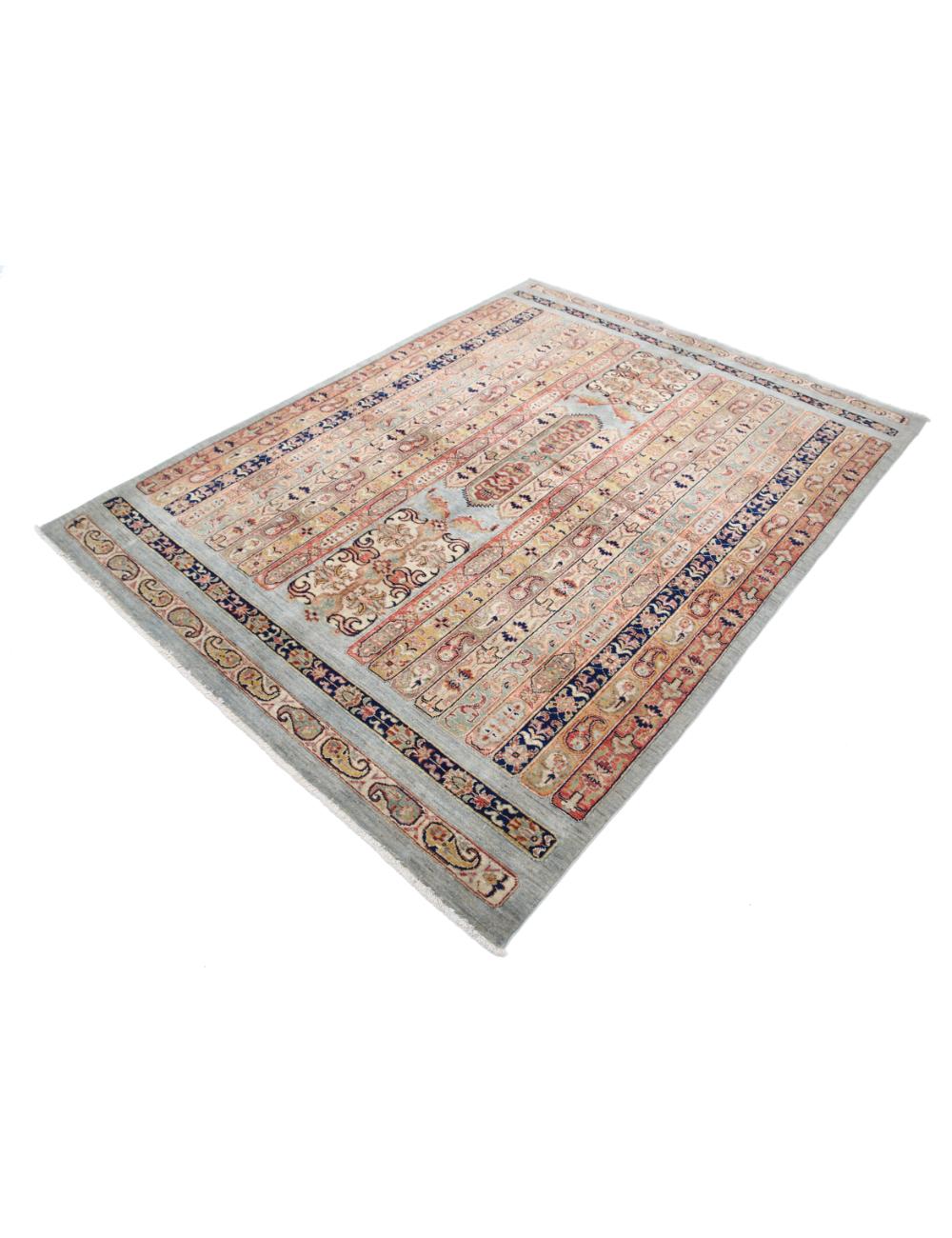Blue Afghan Shaal Rug 5' 6" x 7' 4" Hand-Knotted | No. AT47127