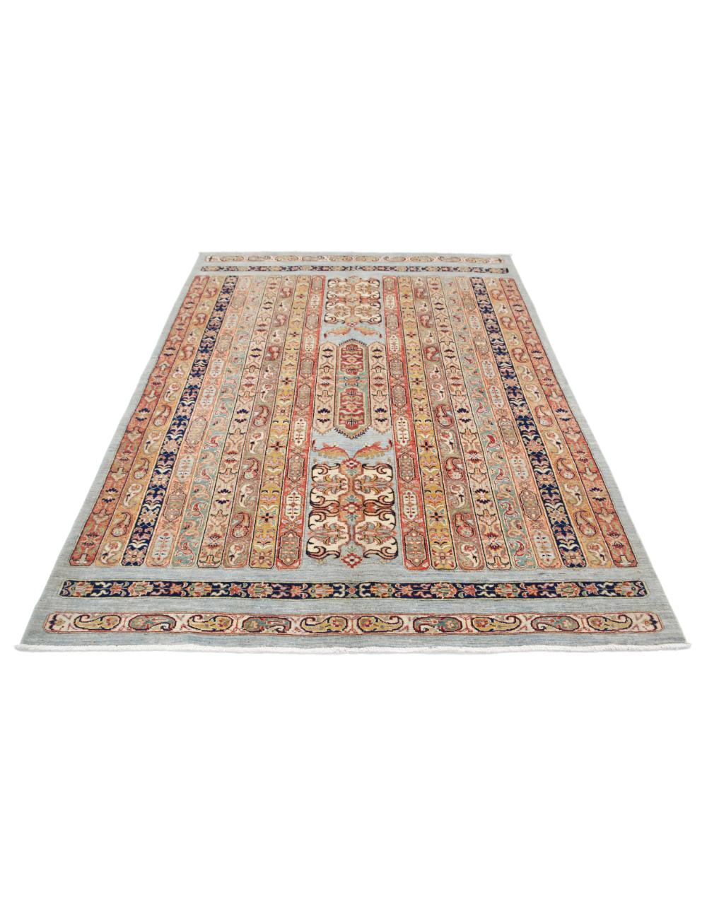 Blue Afghan Shaal Rug 5' 6" x 7' 4" Hand-Knotted | No. AT47127