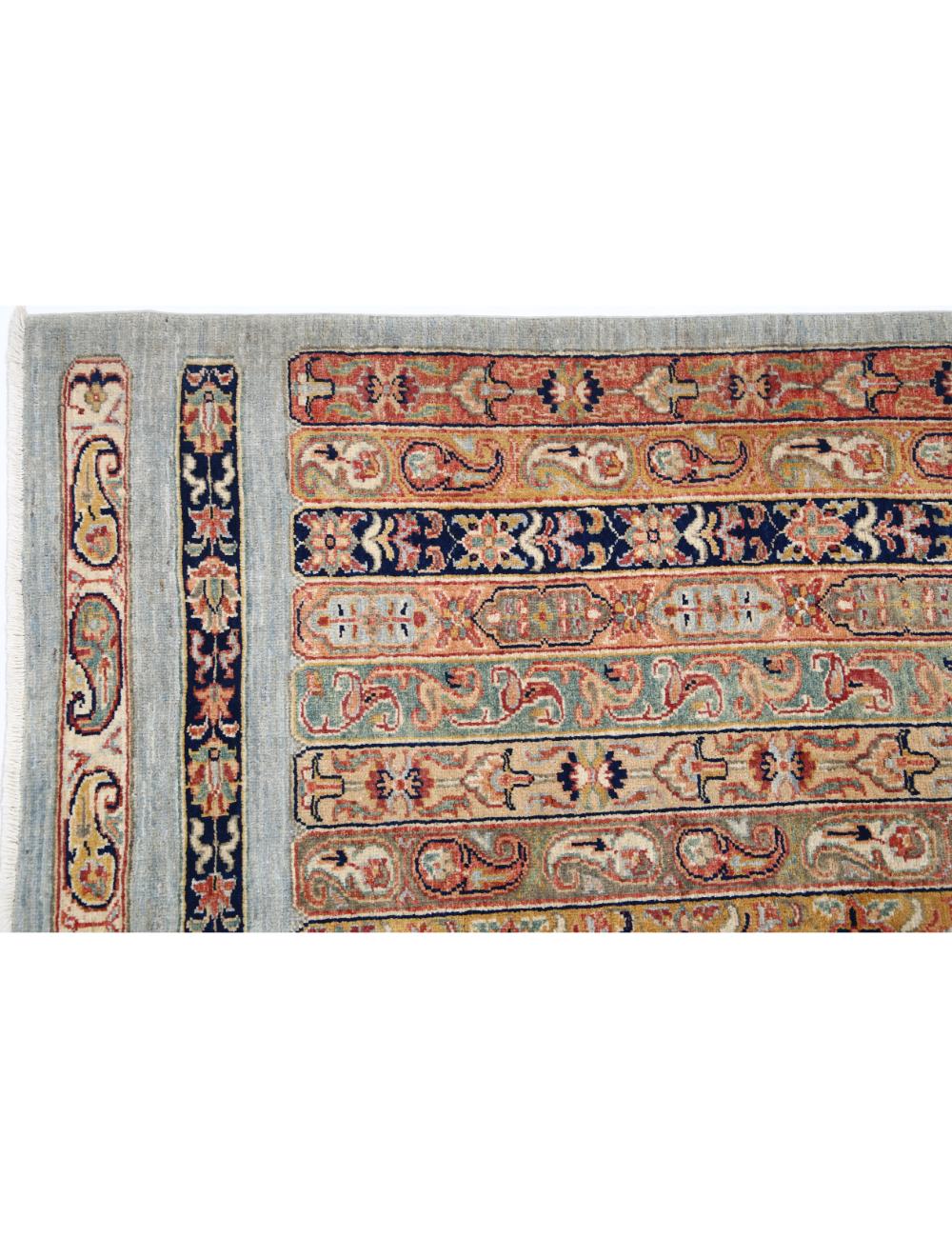 Blue Afghan Shaal Rug 5' 6" x 7' 4" Hand-Knotted | No. AT47127