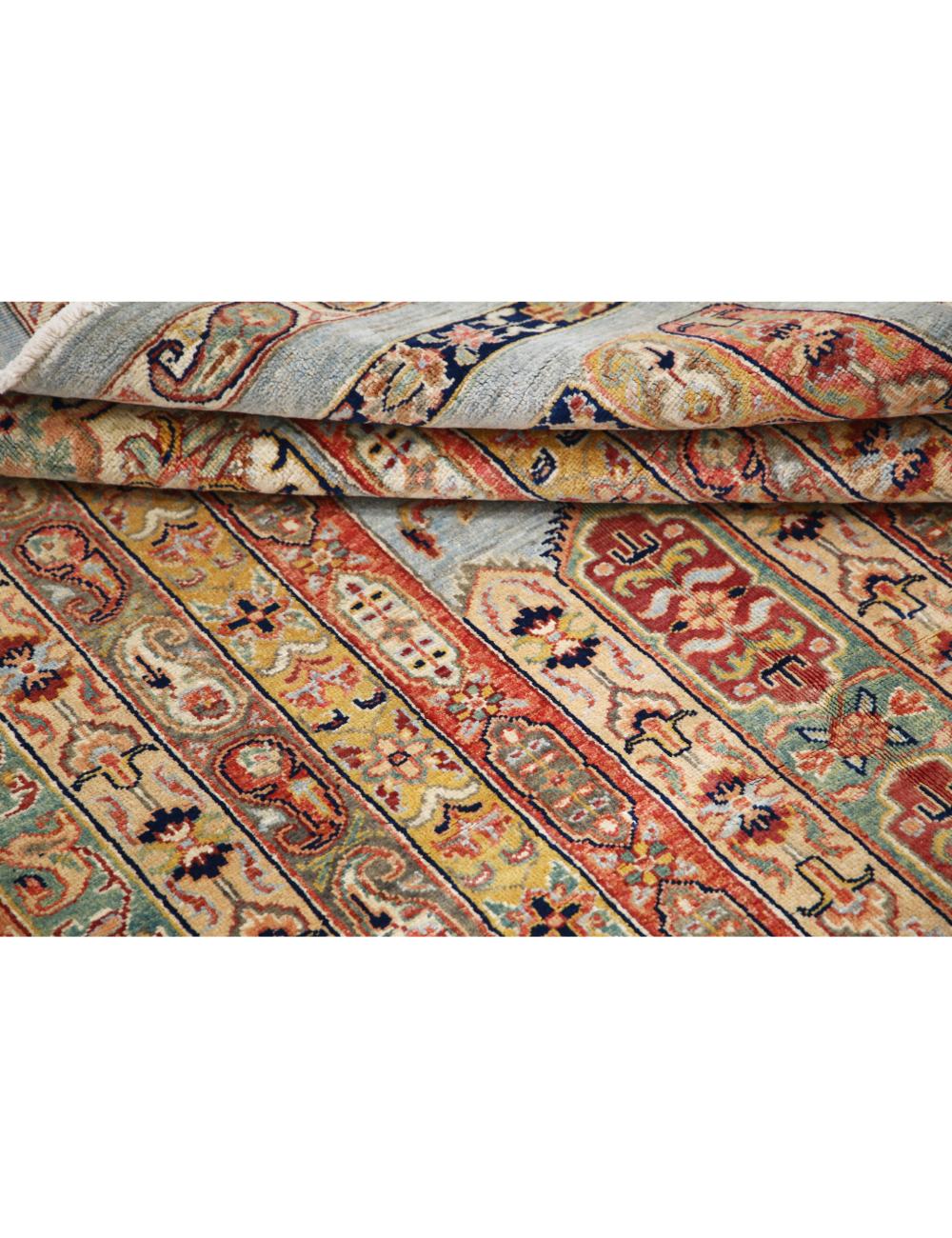 Blue Afghan Shaal Rug 5' 6" x 7' 4" Hand-Knotted | No. AT47127