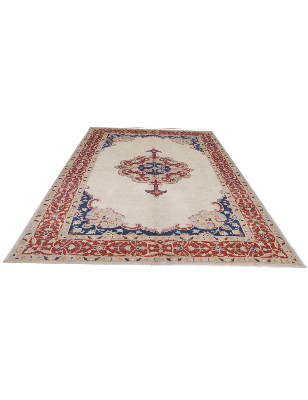 Afghan Ziegler Rug 6' 9" x 9' 3" Hand-Knotted | No. AT50274