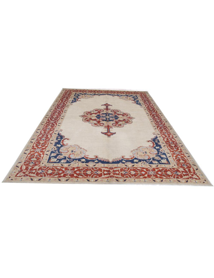 Afghan Ziegler Rug 6' 9" x 9' 3" Hand-Knotted | No. AT50274