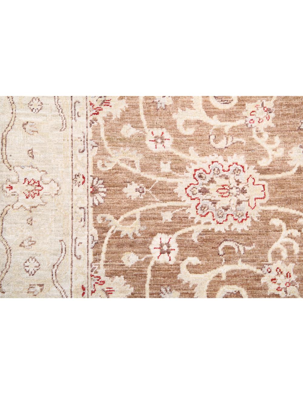 Ivory Afghan Ziegler Rug 6' 0" x 8' 9" Hand-Knotted | No. AT16832