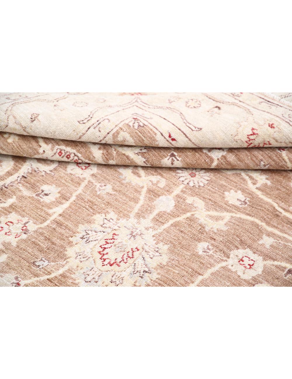 Ivory Afghan Ziegler Rug 6' 0" x 8' 9" Hand-Knotted | No. AT16832