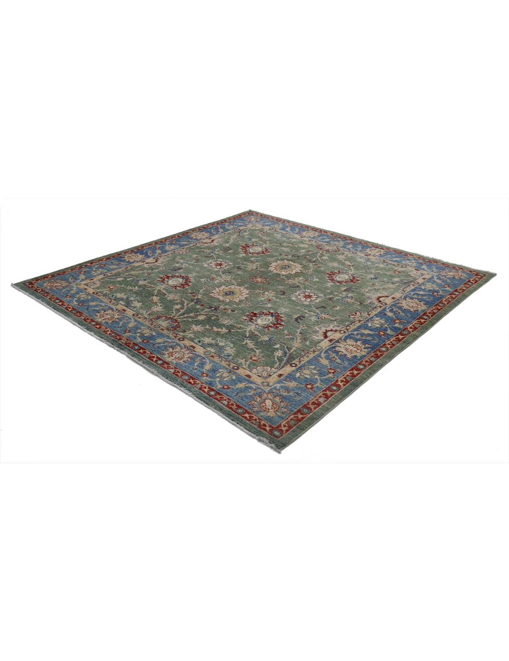 Afghan Ziegler Rug 6' 5" x 6' 5" Hand-Knotted | No. AT41547