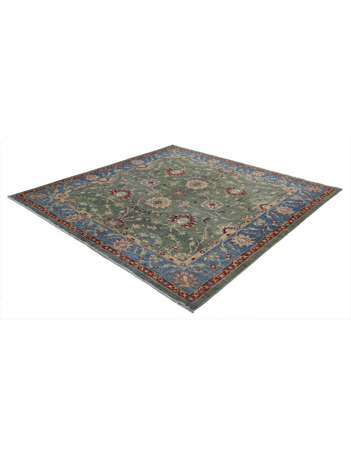 Afghan Ziegler Rug 6' 5" x 6' 5" Hand-Knotted | No. AT41547