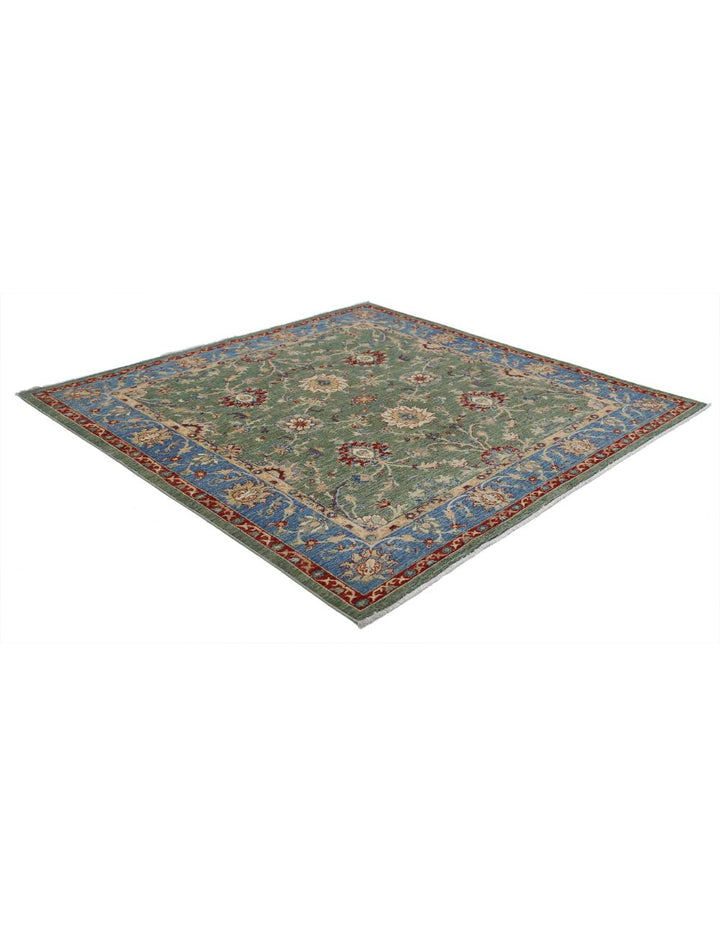 Afghan Ziegler Rug 6' 5" x 6' 5" Hand-Knotted | No. AT41547