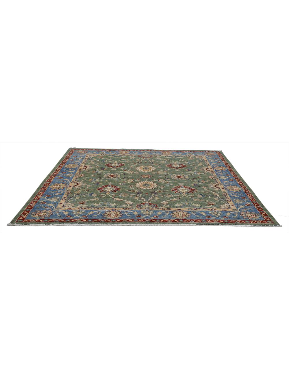 Afghan Ziegler Rug 6' 5" x 6' 5" Hand-Knotted | No. AT41547