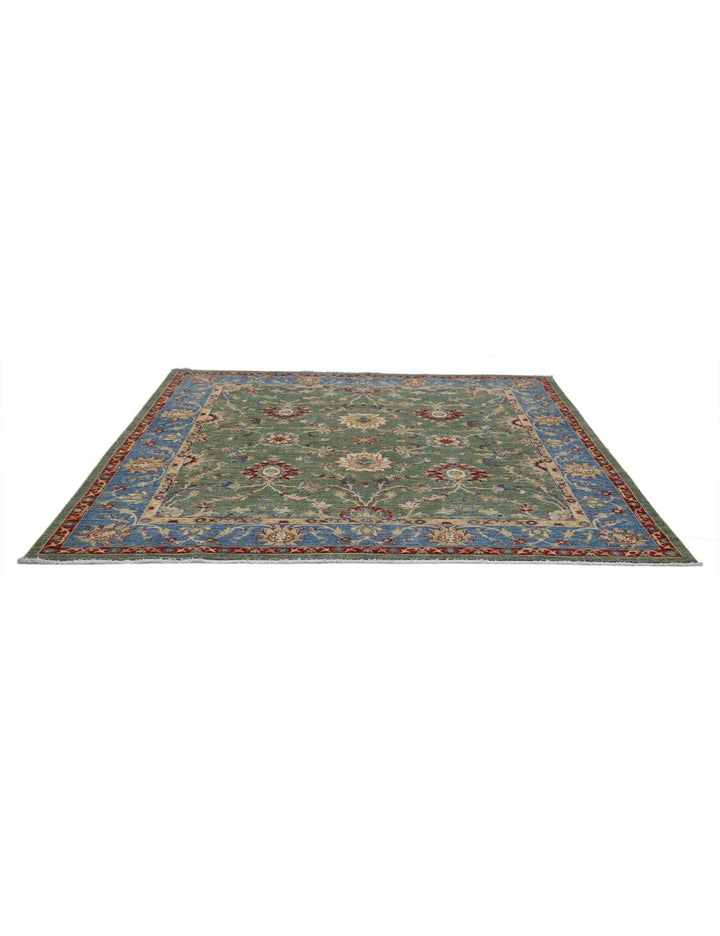 Afghan Ziegler Rug 6' 5" x 6' 5" Hand-Knotted | No. AT41547
