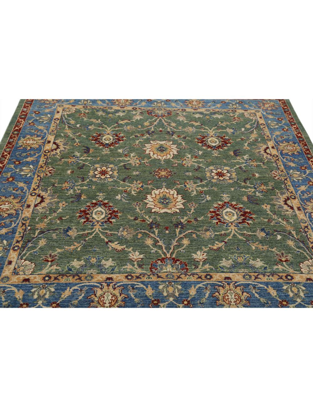Afghan Ziegler Rug 6' 5" x 6' 5" Hand-Knotted | No. AT41547