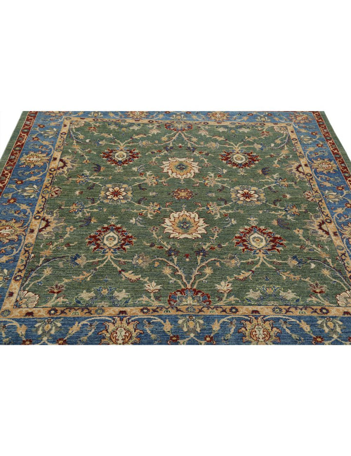 Afghan Ziegler Rug 6' 5" x 6' 5" Hand-Knotted | No. AT41547