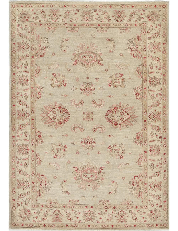 Afghan Ziegler Rug 3' 11" x 5' 8" Hand-Knotted