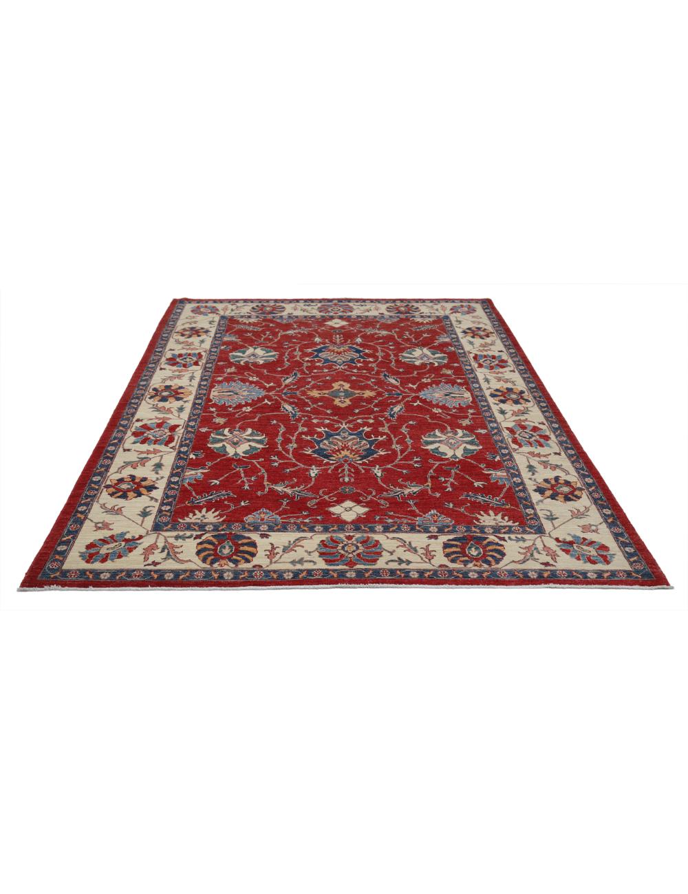 Afghan Ziegler Rug 6' 1" x 8' 11" Hand-Knotted | No. AT81239