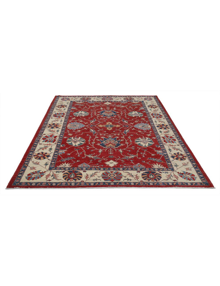 Afghan Ziegler Rug 6' 1" x 8' 11" Hand-Knotted | No. AT81239