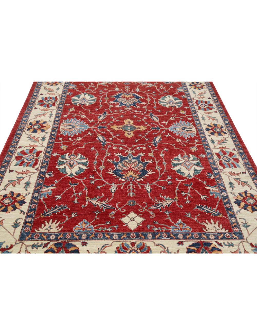 Afghan Ziegler Rug 6' 1" x 8' 11" Hand-Knotted | No. AT81239