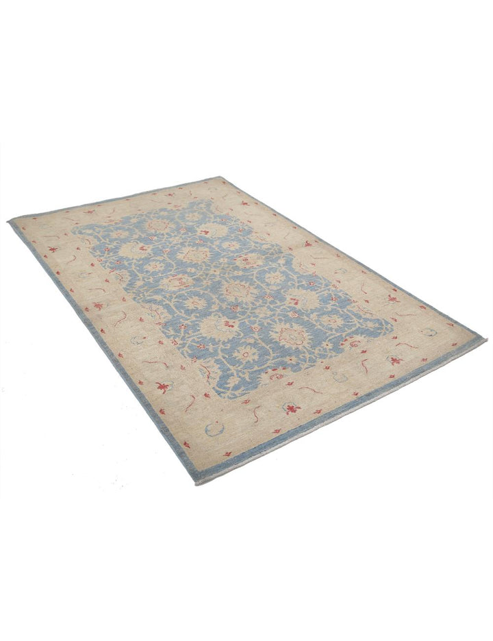 Afghan Ziegler Rug 4' 1" x 6' 2" Hand-Knotted | No. AT71957