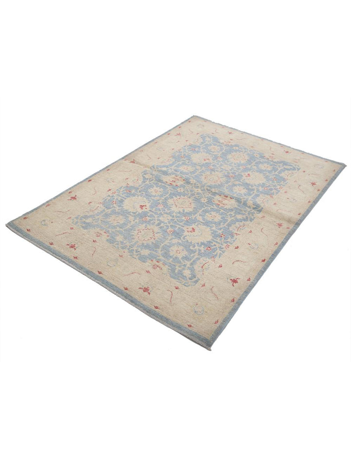 Afghan Ziegler Rug 4' 1" x 6' 2" Hand-Knotted | No. AT71957