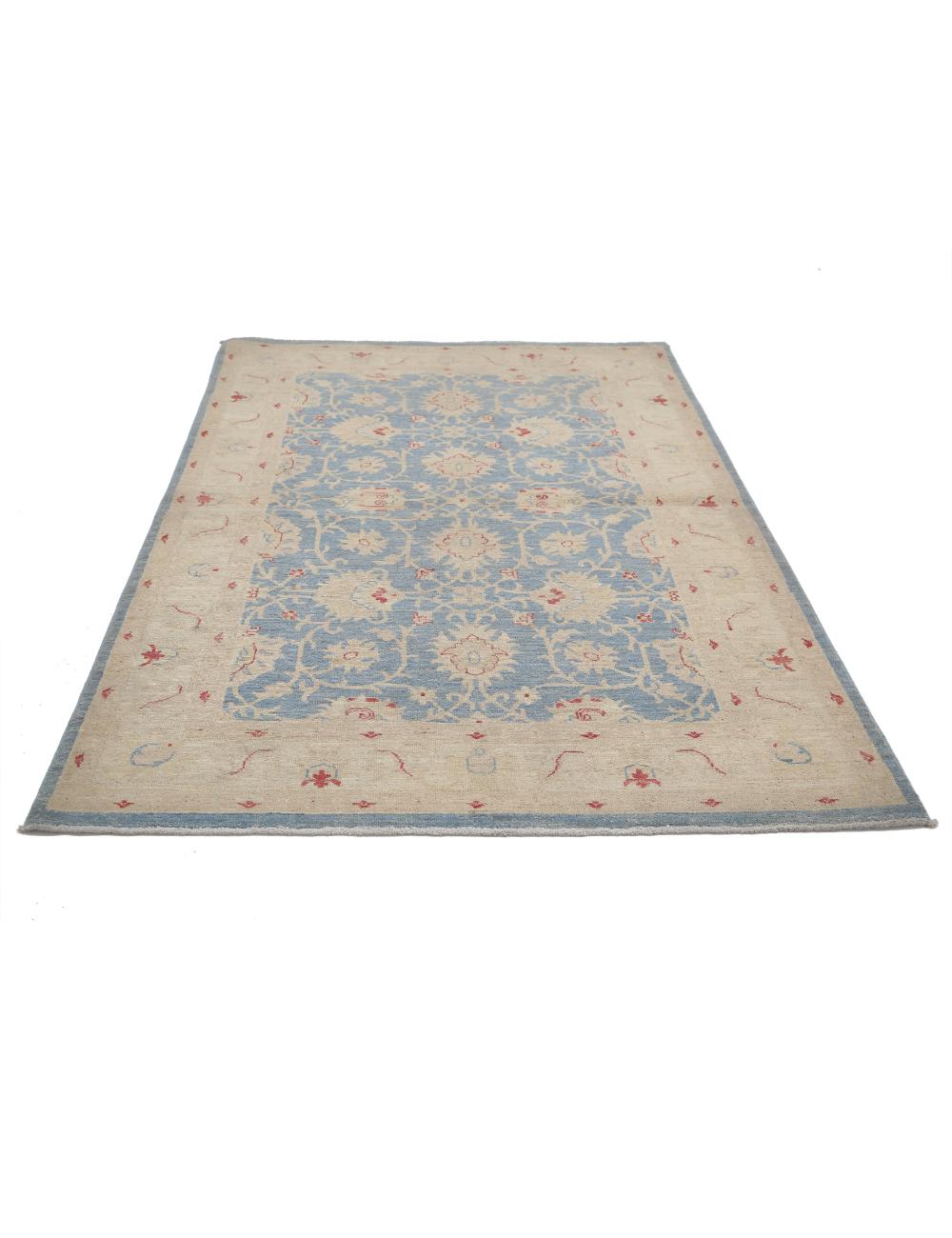 Afghan Ziegler Rug 4' 1" x 6' 2" Hand-Knotted | No. AT71957