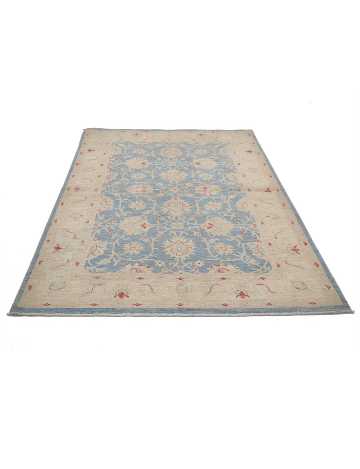 Afghan Ziegler Rug 4' 1" x 6' 2" Hand-Knotted | No. AT71957