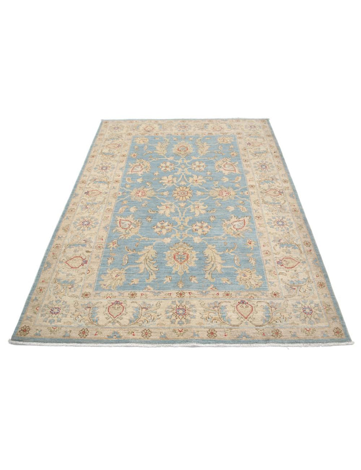 Afghan Ziegler Rug 4' 11" x 6' 7" Hand-Knotted | No. AT60723