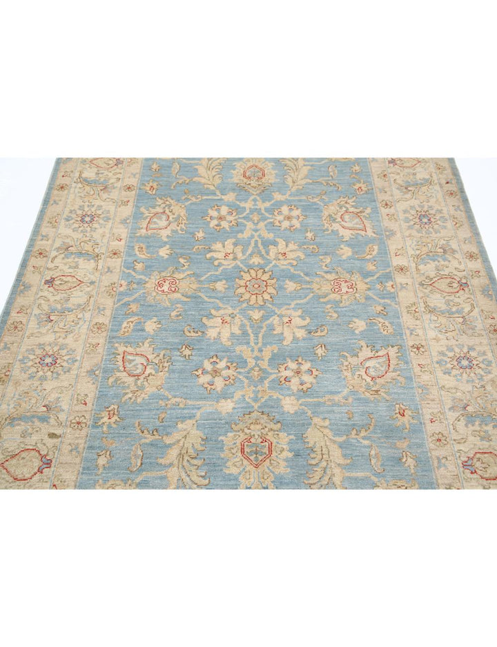 Afghan Ziegler Rug 4' 11" x 6' 7" Hand-Knotted | No. AT60723