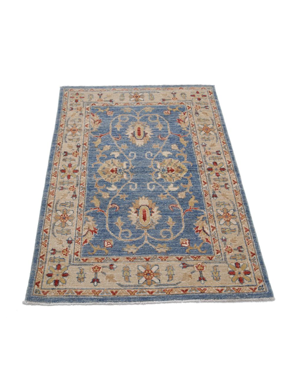 Afghan Ziegler Rug 2' 9" x 4' 1" Hand-Knotted | No. AT12909