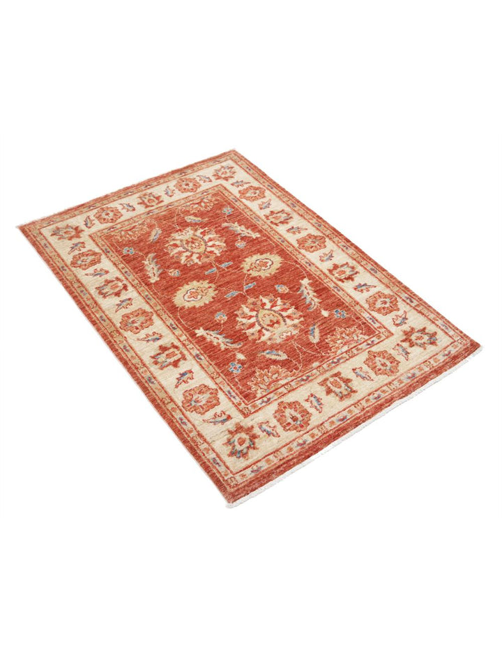 Afghan Ziegler Rug 2' 9" x 3' 10" Hand-Knotted | No. AT11063