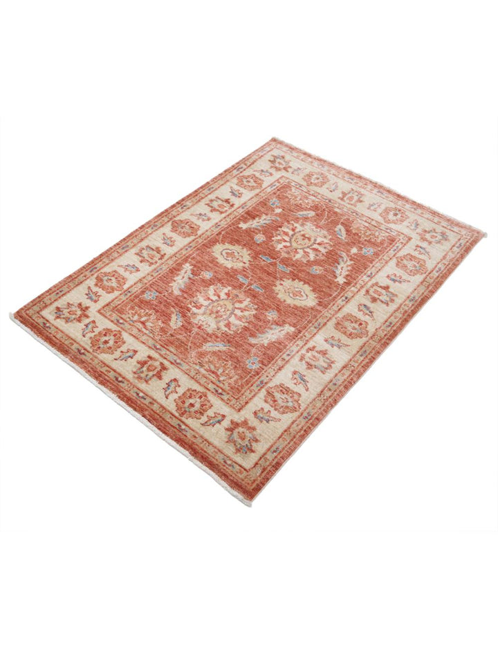 Afghan Ziegler Rug 2' 9" x 3' 10" Hand-Knotted | No. AT11063