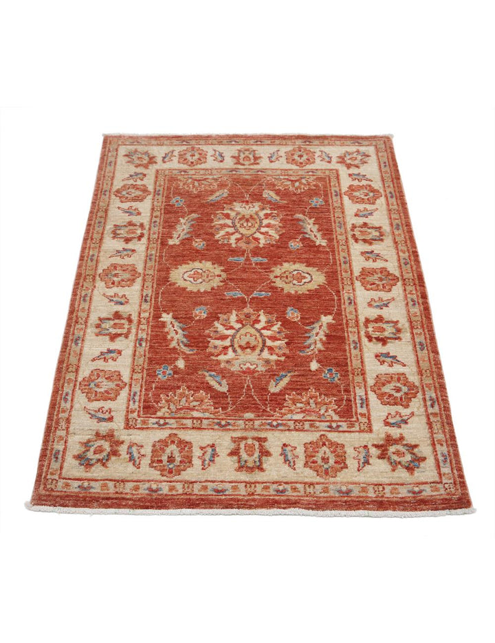 Afghan Ziegler Rug 2' 9" x 3' 10" Hand-Knotted | No. AT11063