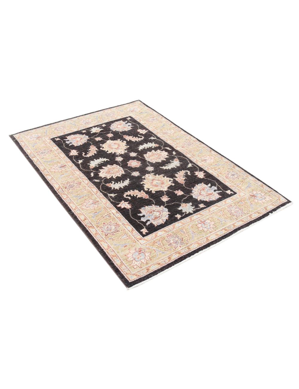 Afghan Ziegler Rug 3' 4" x 4' 11" Hand-Knotted | No. AT27996