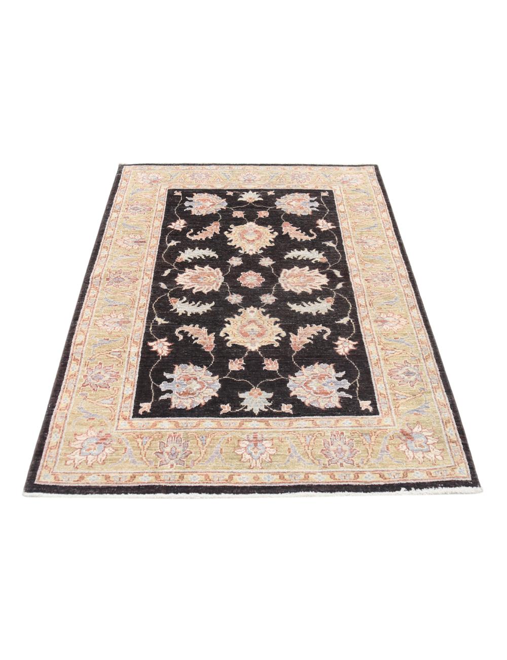 Afghan Ziegler Rug 3' 4" x 4' 11" Hand-Knotted | No. AT27996