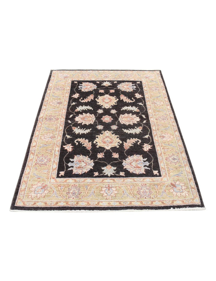 Afghan Ziegler Rug 3' 4" x 4' 11" Hand-Knotted | No. AT27996