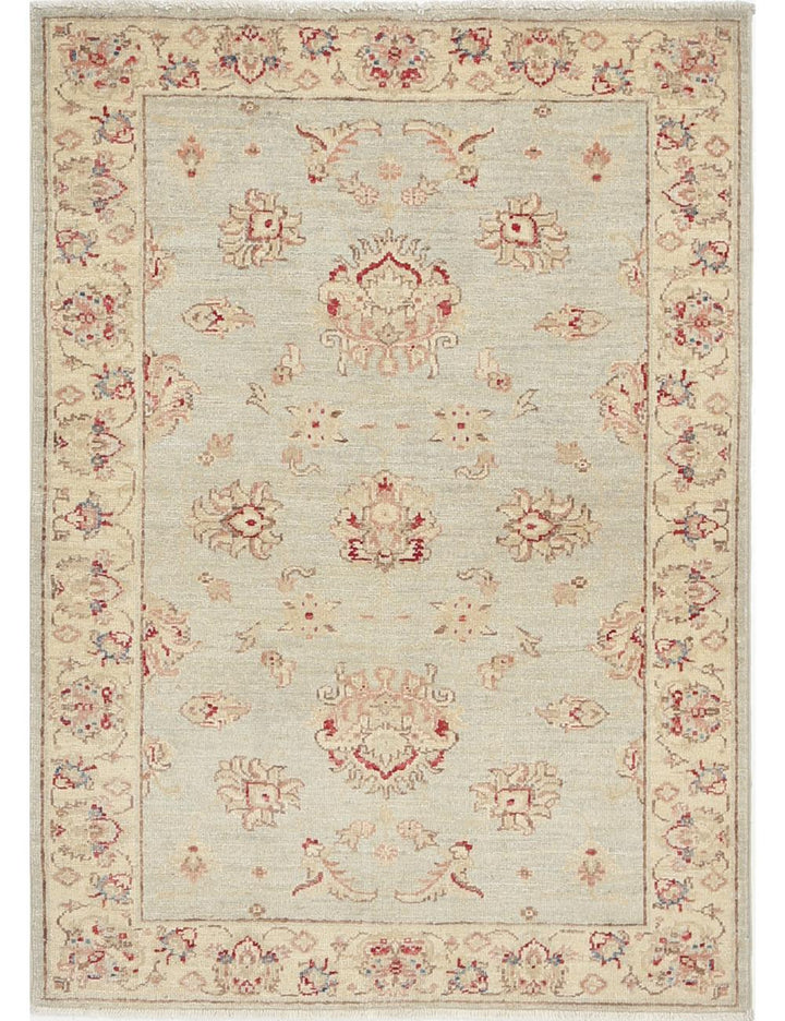 Afghan Ziegler Rug 3' 0" x 4' 3" Hand-Knotted