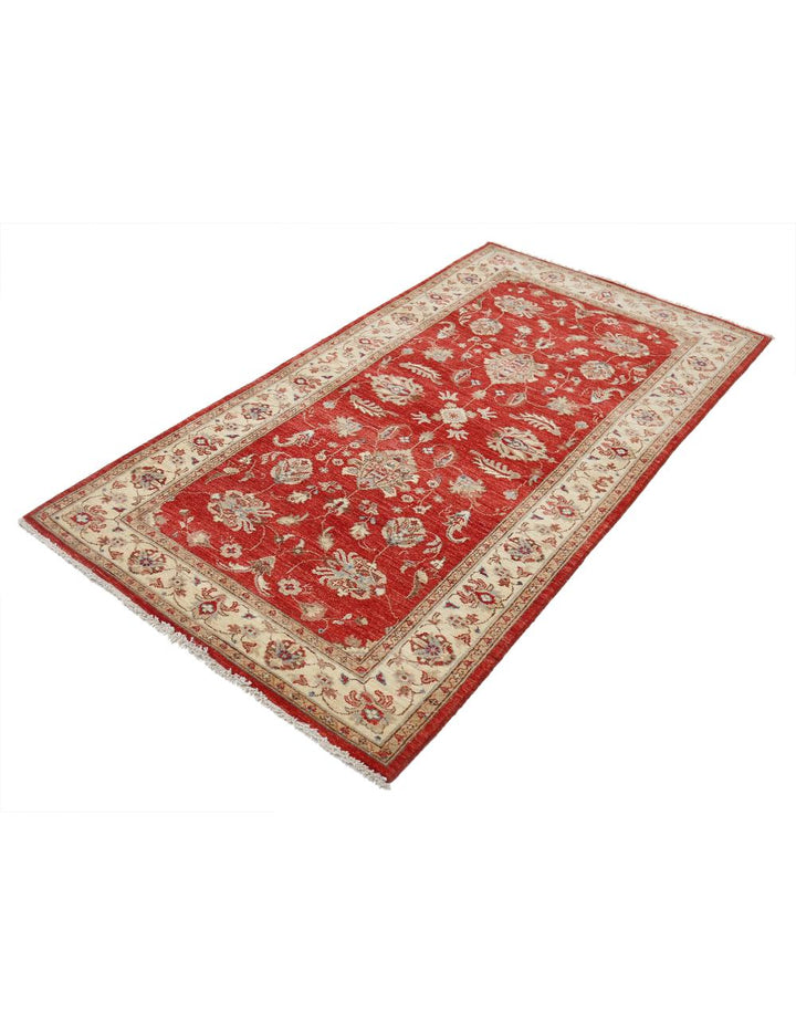 Afghan Ziegler Rug 3' 5" x 6' 6" Hand-Knotted | No. AT86421