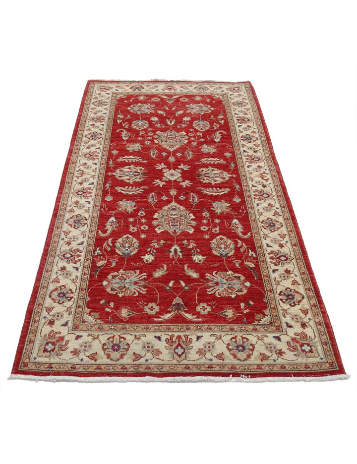 Afghan Ziegler Rug 3' 5" x 6' 6" Hand-Knotted | No. AT86421
