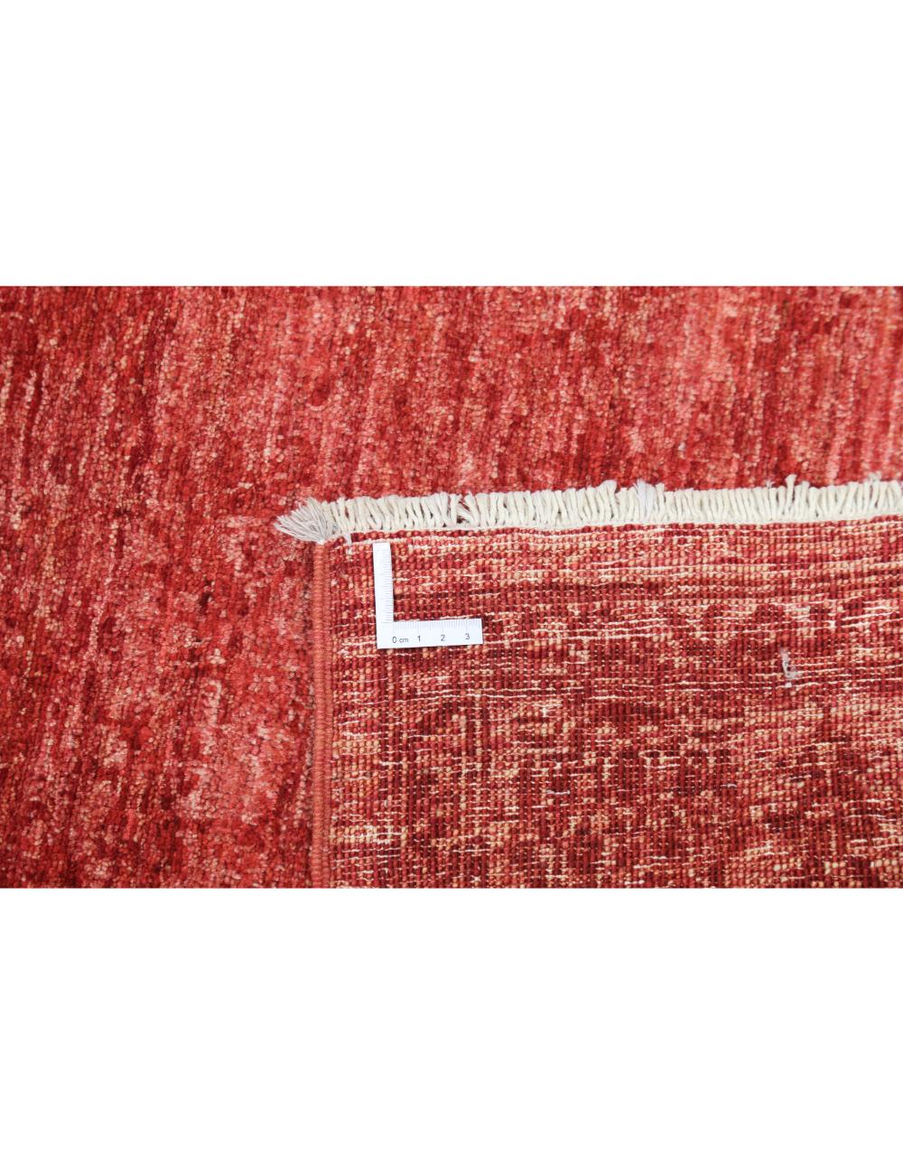 Red Afghan Ziegler Rug 3' 10" x 5' 10" Hand-Knotted | No. AT21858