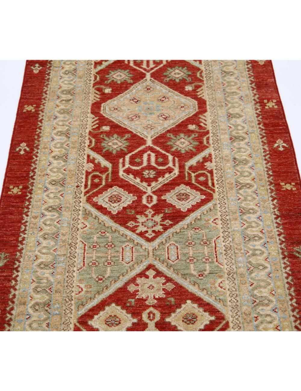 Afghan Ziegler Rug 2' 8" x 8' 4" Hand-Knotted | No. AT74905