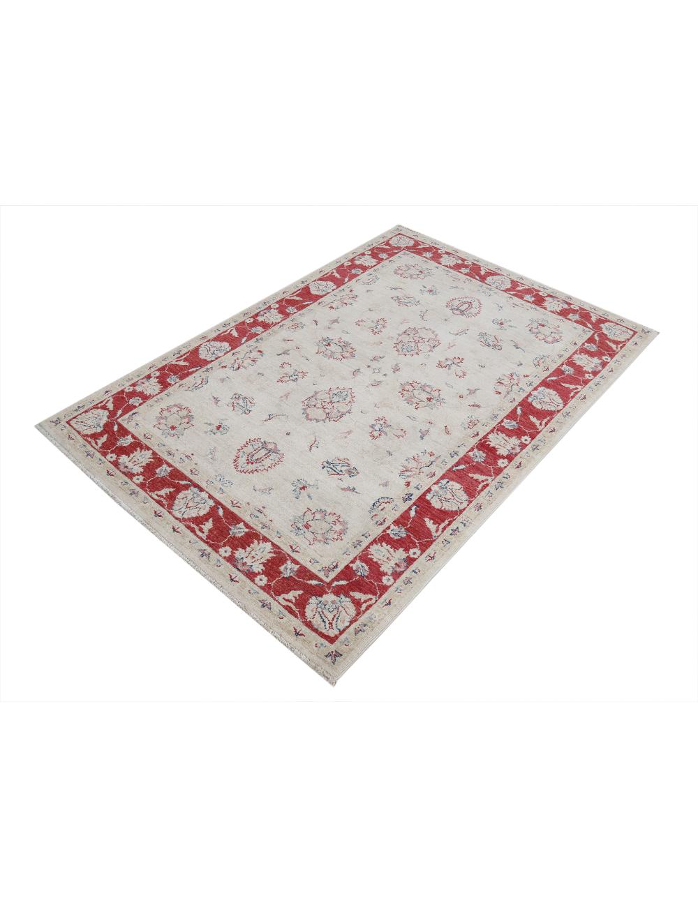 Afghan Ziegler Rug 3' 11" x 5' 9" Hand-Knotted | No. AT76784